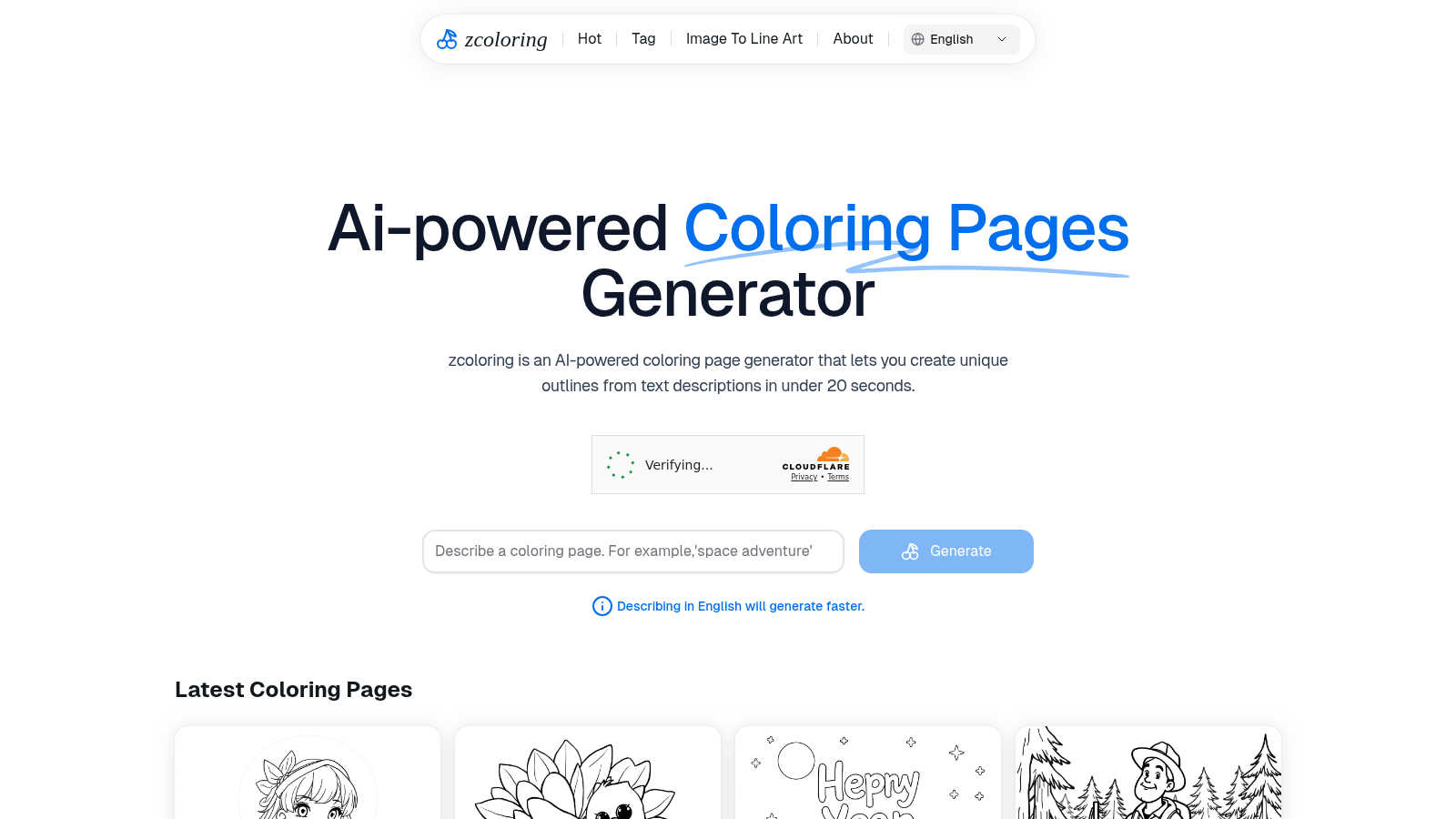 ZColoring application interface and features
