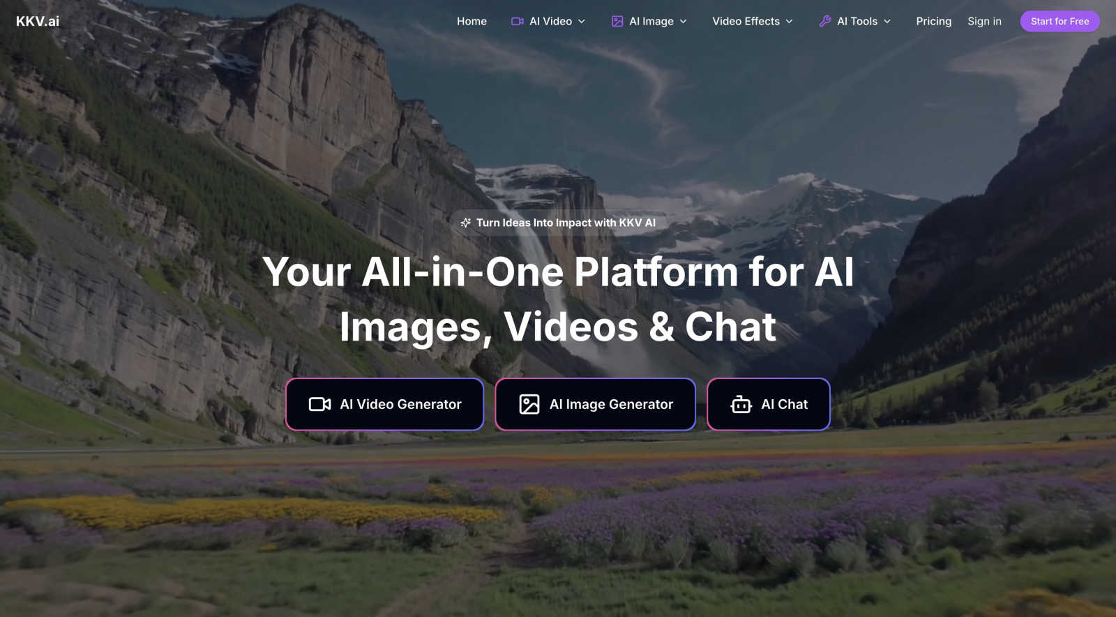 KKV AI application interface and features