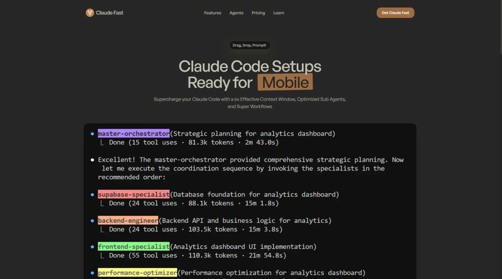 Claude Fast application interface and features