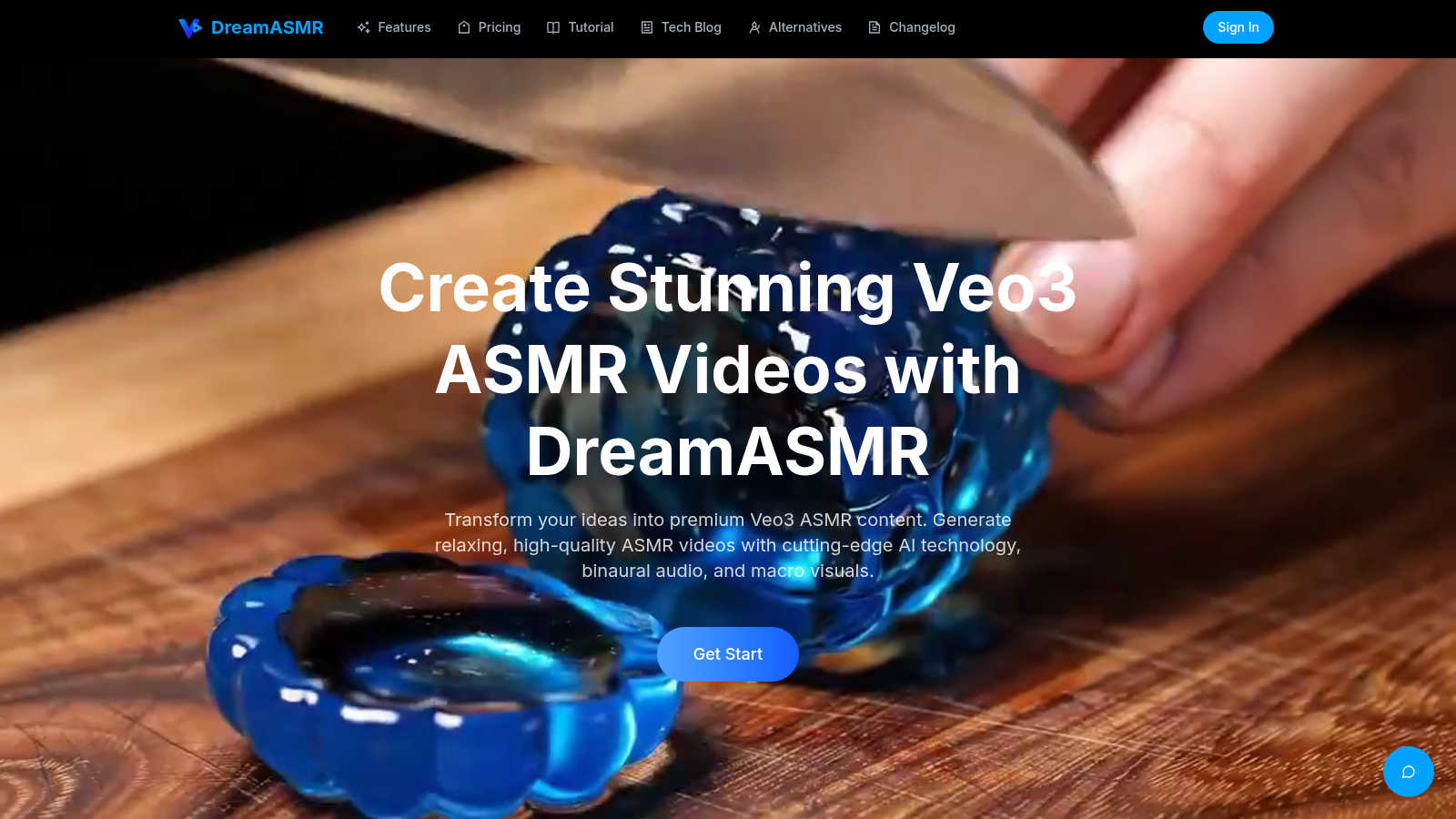 DreamASMR application interface and features