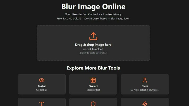 Blur Image Online application interface and features