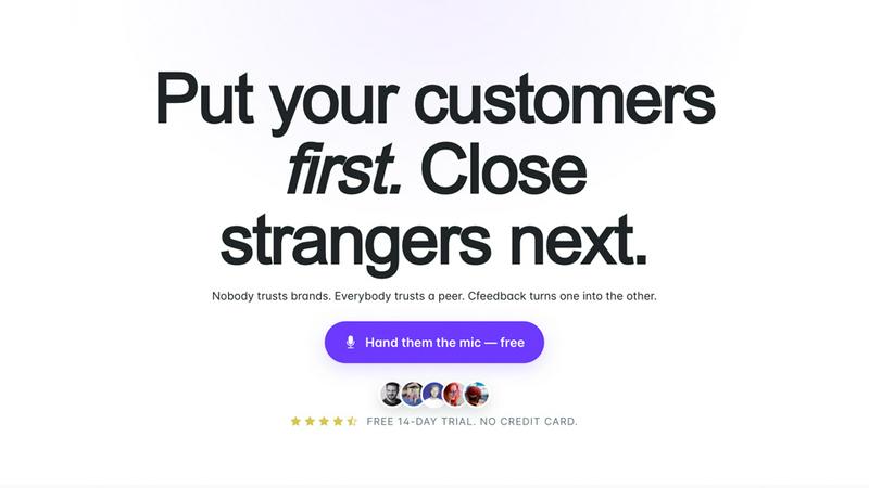 Customer Feedback application interface and features