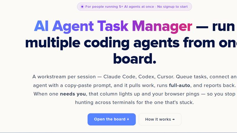 AI Agent Task Manager application interface and features
