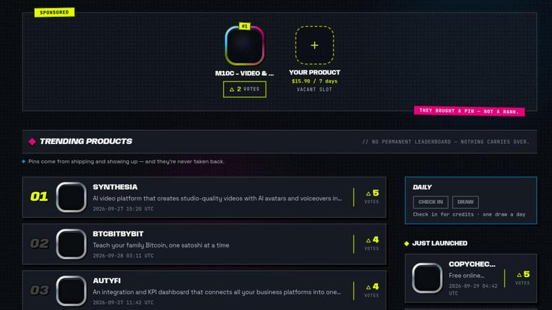 DebutPin application interface and features