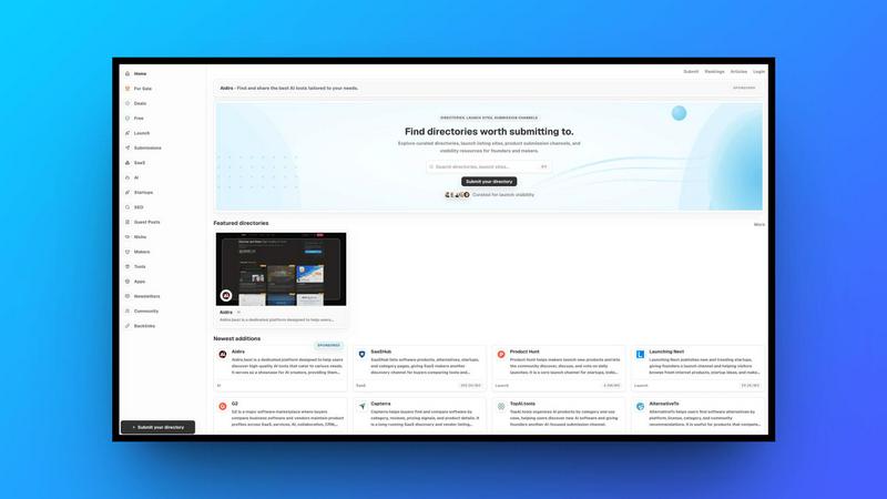 DirRove application interface and features