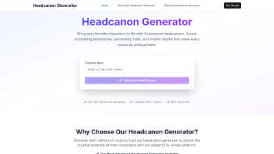 Headcanon Generator - tool for productivity