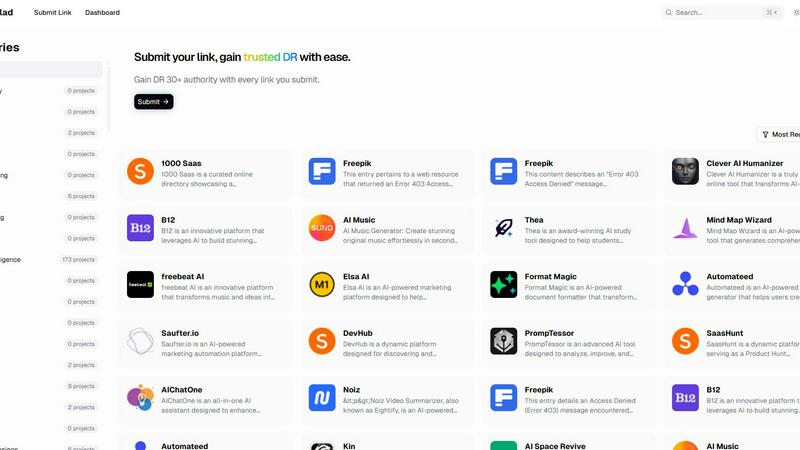 LinkSalad application interface and features