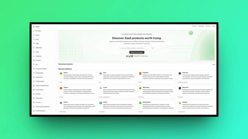 SaaSRove application interface and features