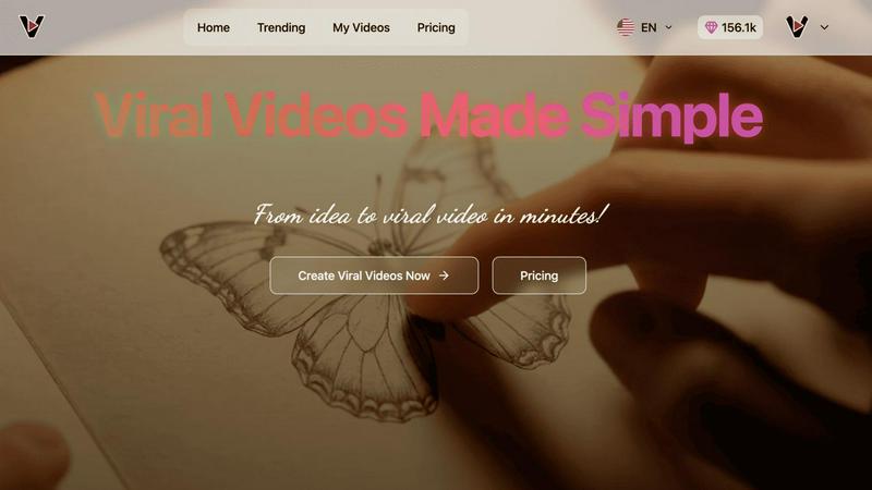 Viral AI Video Maker application interface and features